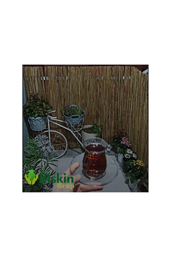 25 CM X 1 Metre Bamvu Kamış Hasır Çit,  Misina İpli Bahçe Ve Balkon Dekorasyonu, Gölgelik Reedfence