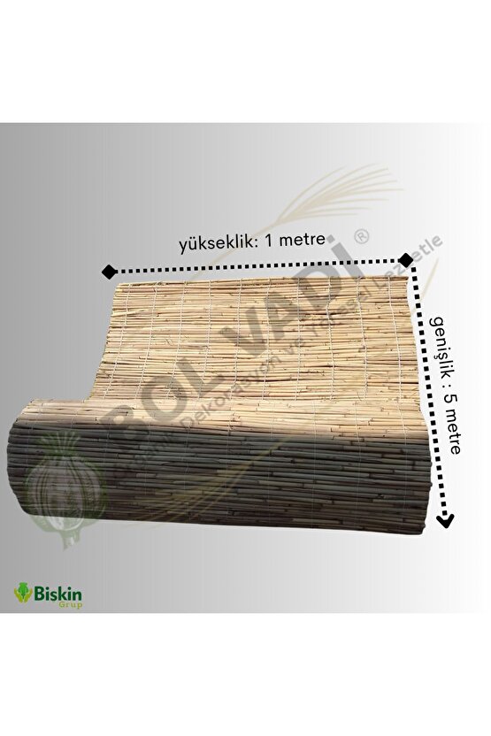 1x5 Kamış Hasır Doğal Dekoratif Çit - İç ve Dış Mekan İçin