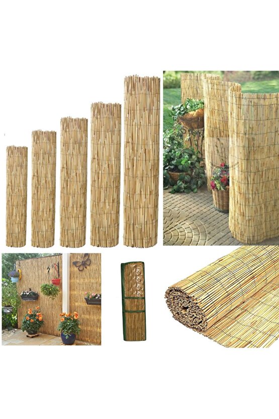 1m X 3m Reed Fence Misina Ipli Doğal Bambu Kamış Çit , Bahçe Çiti , Balon Çiti ,hasır Çit ,gölgelik