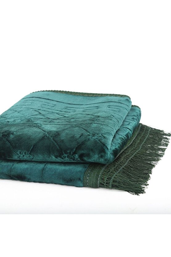 Soft Yumuşak Kadife Peluş Seccade Yeşil