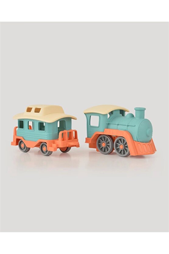 Lüx Somon Sevimli Tren Tren Seti - Plastik Tren - Kırılmaz Oyuncak - Kırılmaz Tren - Tren Oyuncaklar