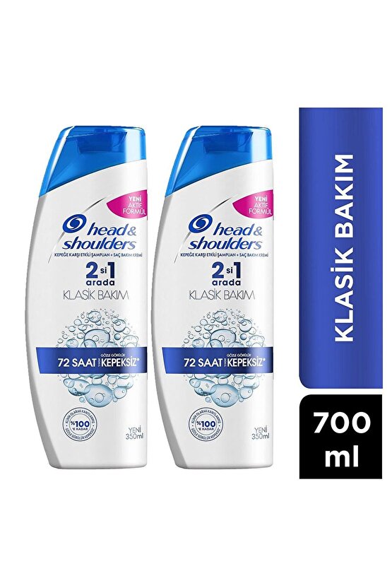 Head & Shoulders 350 Ml. 2-1 Klasik Bakım Şampuanı 72 Saat Kepeksiz X 2 Adet