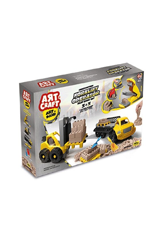 Forklift Operatör Kum Seti (750 Gr.) - Art Craft Kinetik Kum Seti - Oyun Kumu - Art Sand Kumu