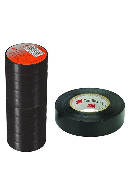 Temflex 1300e Siyah 10lu Paket Pvc Izole Bant 0.13x19x0.1m Izole Elektrik Bandı