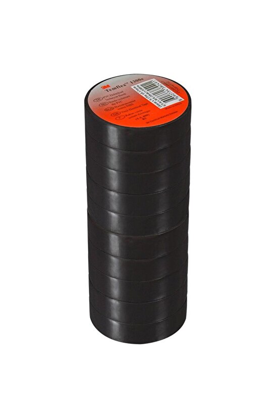 Temflex 1300e Siyah 10lu Paket Pvc Izole Bant 0.13x19x0.1m Izole Elektrik Bandı
