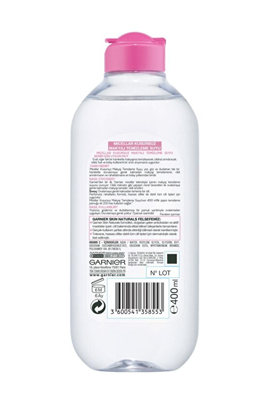 Micellar Kusursuz Makyaj Temizleme Suyu 400 Ml 3600541358553