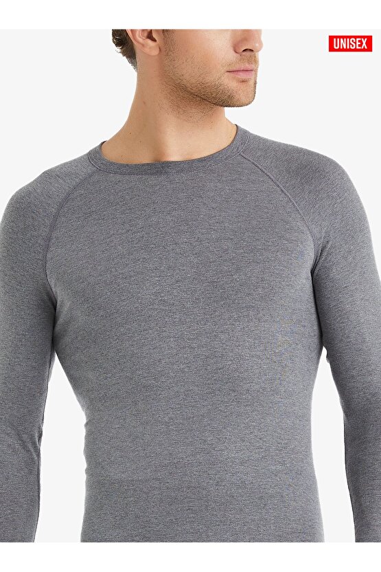 Unisex Termal Tişört 2. Seviye 9259 - Gri Melanj