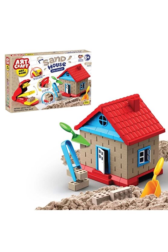 Çocuk Art Craft Inşaat Kinetik Kum Ev Seti 750 Gr.