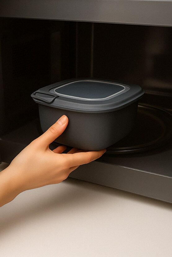 3lü Renkli Kilitli Kapaklı Saklama Kabı Difrize Mikrodalga ve Buzdolabı Uyumlu Düzenleyici Elegant