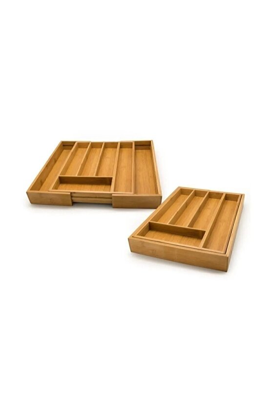 Bambu Ayarlanabilir Çekmece Içi Ölçü Ayarlı Kaşıklık 5-7 Bölmeli