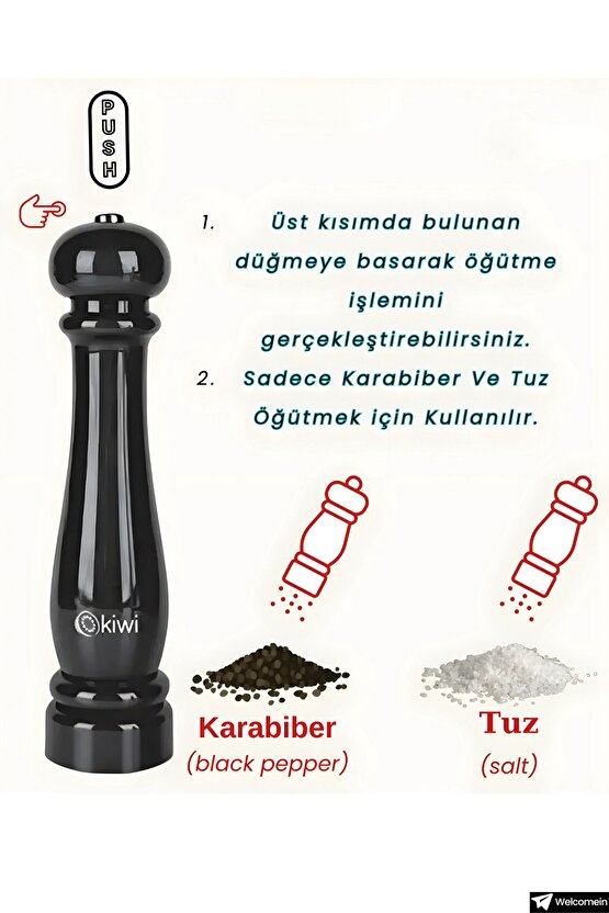Pilli Seramik Otomatik Ayarlanabilir Tuz Karabiber Değirmeni Kuru Baharat Öğütücü (HEDİYELİK)