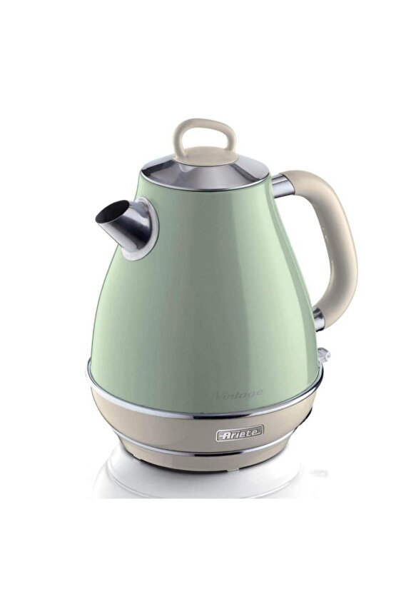 Vintage Yeşil 1.7 Litre Kettle Ve Iki Hazneli Ekmek Kızartma Makinesi
