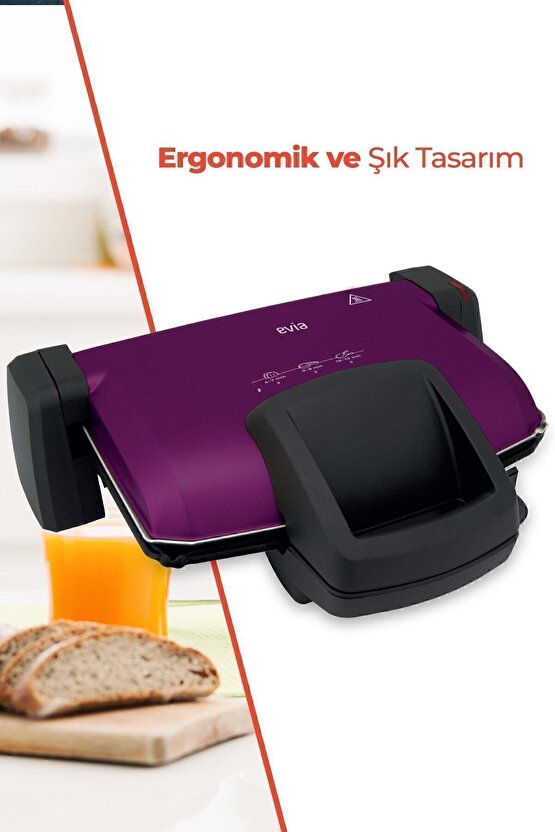 Damak 1800 Watt Çıkarılabilir Plakalı Kademe Ve Isı Ayarlı Tost Ve Izgara Makinesi