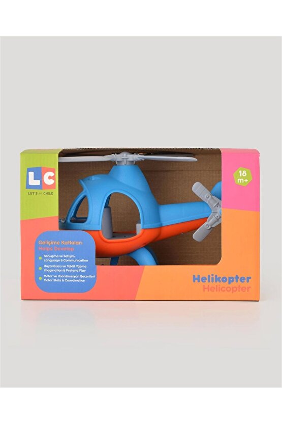 Lüx Mavi Büyük Helikopter - Plastik Helikopter - Kırılmaz Oyuncak - Kırılmaz Helikopter - Helikopter