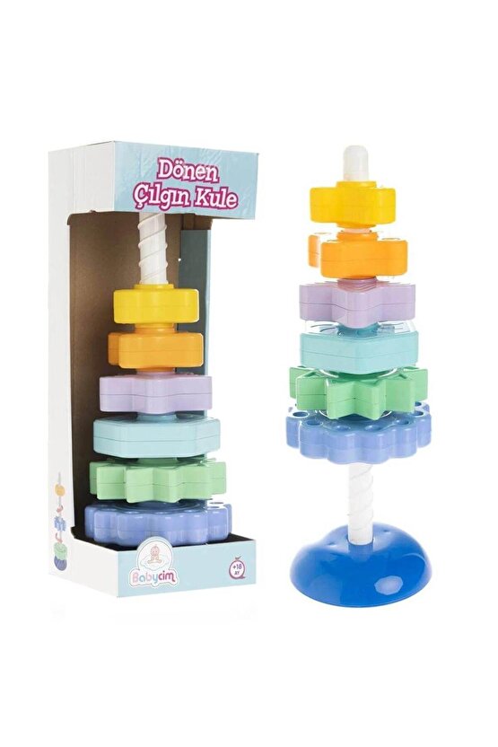Mega Bebek Oyuncak Seti - Çarklı Kule - Oyuncak Kule - Bebek Kitapları - Bebek Oyuncak Seti - Bebek