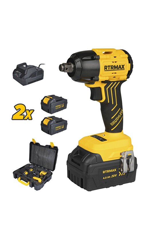 Rts5030 Şarjlı Somun Sıkma Makinası Kömürsüz 12 350 Nm 2x4 Ah 20v Çift Akü S-lion - Akü Dahil