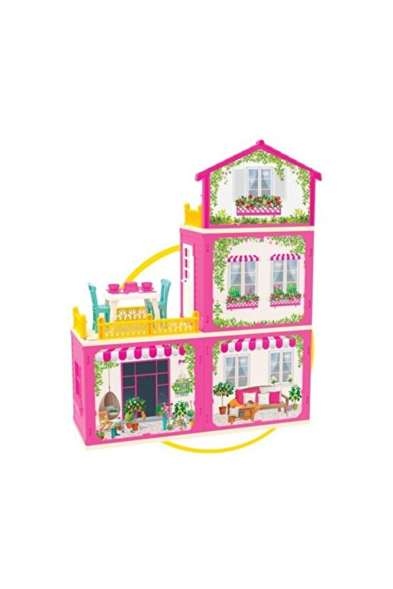 Lolanın Aksesuarlı 3 Katlı Düşler Evi 1 Adet Mini Bebek