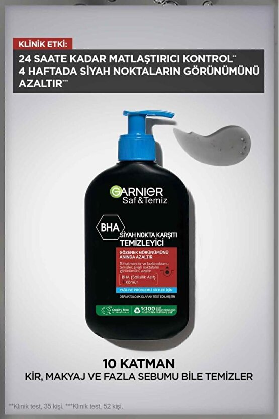 Saf & Temiz Siyah Nokta Karşıtı Temizleyici 250 ml (BHA + Kömür)