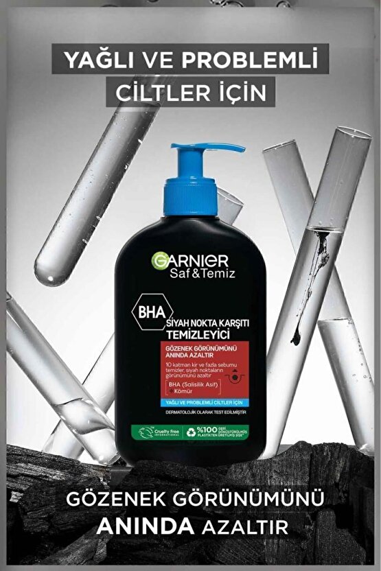 Saf & Temiz Siyah Nokta Karşıtı Temizleyici 250 ml (BHA + Kömür)