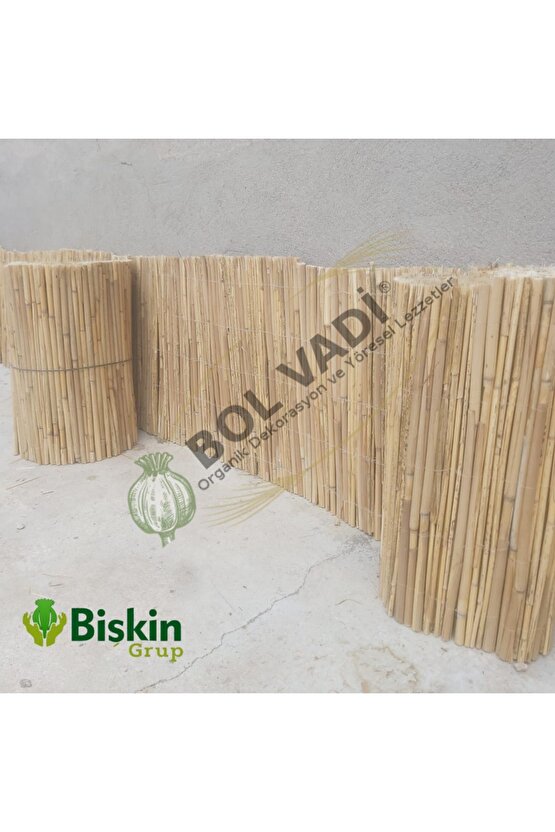 50CM x 6M Misina Ipli Doğal Bambu Kamış Çit,bahçe Çiti,balon Çiti,hasır Çit, Gölgelik