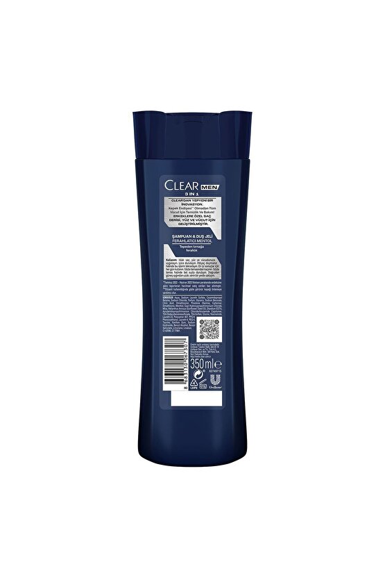 350 ml Men Şampuan 3in1 Mentol