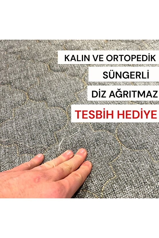 Çiçek Nakışlı Pamuklu Ortopedik Diz Ağrıtmayan Süngerli Seccade Hediyelik Çeyizlik Seccade