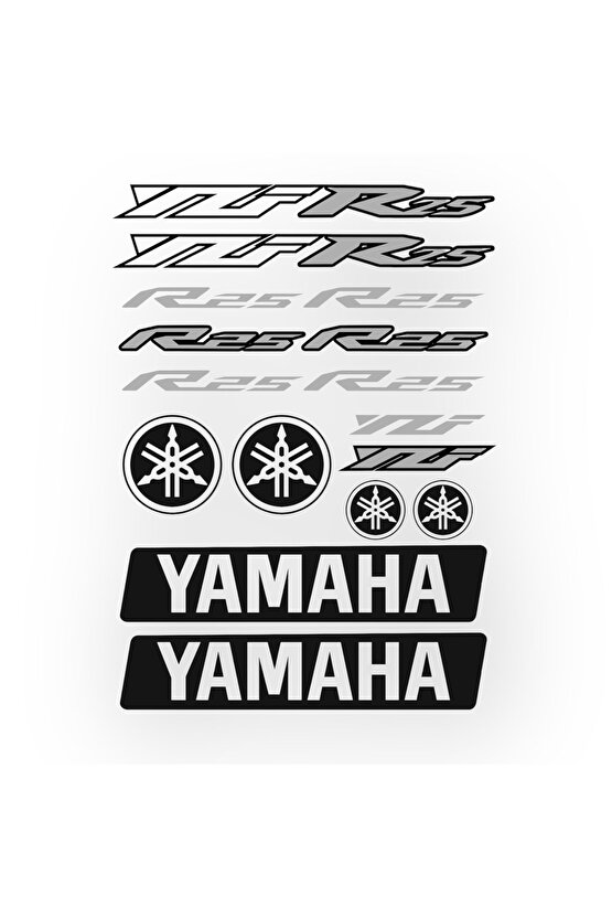 Yamaha R25 Sticker Seti Gri Motorsiklet Kask