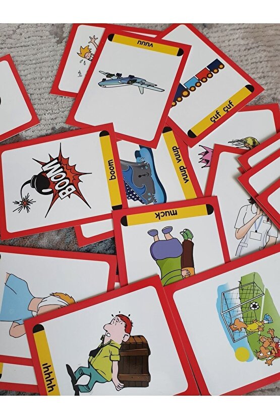 hngds Kartları - 56 Kart - Özel Eğitim Yukakids Işitsel Algı Taklit Kartları sdgnh 1038993