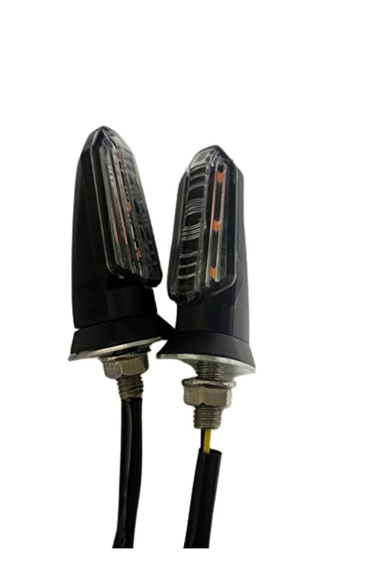 Motosiklet Sinyal Lamba Üniversal 12V Beyaz Cam Sarı Led 2Li