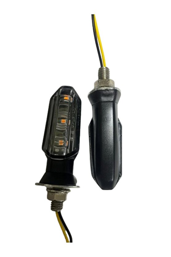 Motosiklet Sinyal Lamba Üniversal 12V Beyaz Cam Sarı Led 2Li