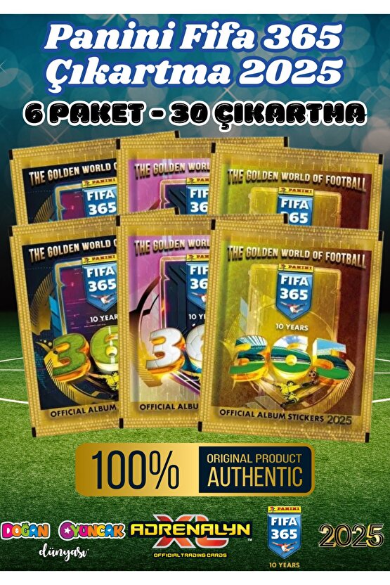 Panini FIFA 365 2025 Sticker 6 Paket - Futbolcu Çıkartmaları - Trading Futbolcu Oyuncu Kartı Panini