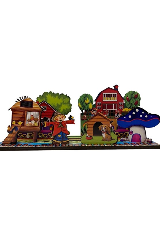 My Farm 24 Parçaahşap Oyuncak Kutu Oyunu Etkinlik Geliştirici Eğlenceli Kendin Çiftlik Kur Puzzle