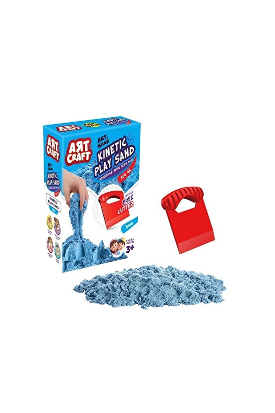Aksesuarlı Mavi Kinetik Oyun Kumu (500 Gr.) - Art Craft Kinetik Kum Seti - Oyun Kumu - Art Sand Kumu