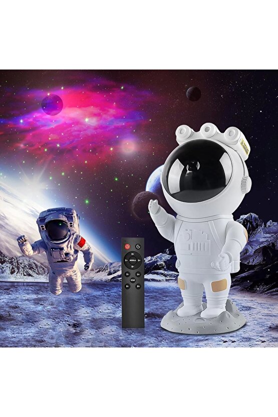 Astronot Galaksi Projektör Kumandalı Gece Lambası Yıldız Ve Samanyolu Projeksiyon Işığı - Astronot O