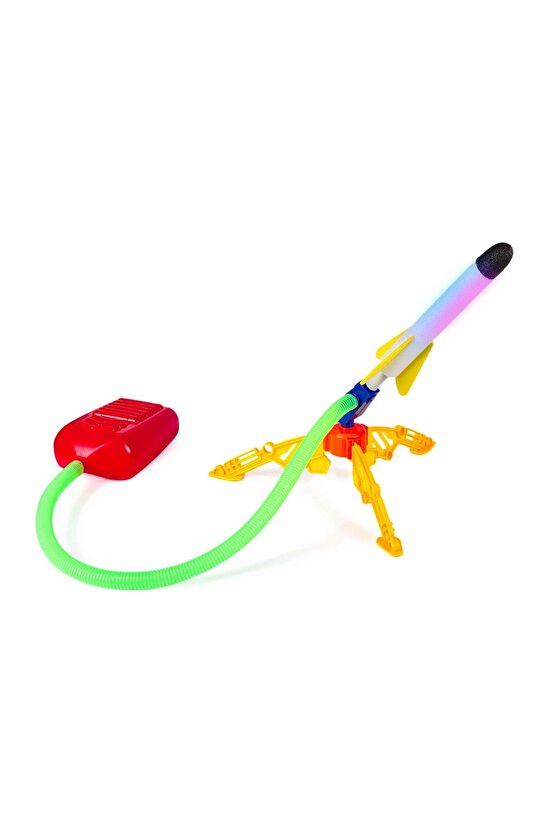 Air Rocket Tekli Seti - Roket Oyuncak - 2 Roket Ve Havalı Roketatar - Tekli Açık Hava Oyuncağı - Air