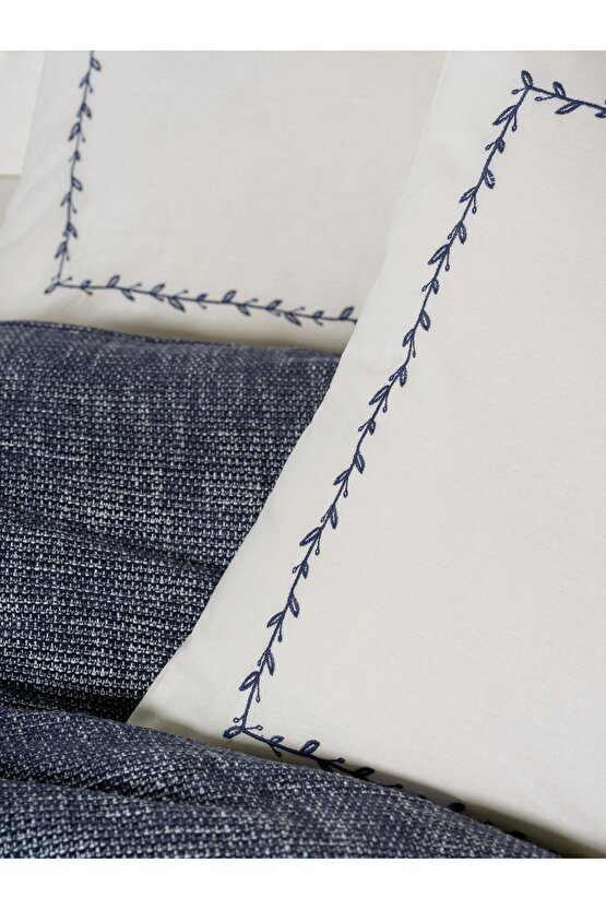 Embrova Şönil Çift Kişilik Yatak ÖrtüsüPike Takımı Loom Lacivert