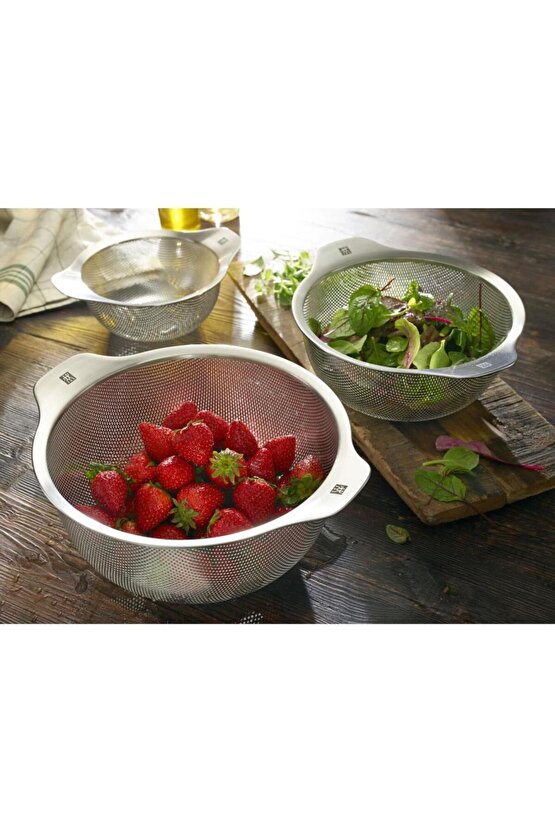 Paslanmaz Çelik Tel Süzgeç 2li Set 24cm - 16cm