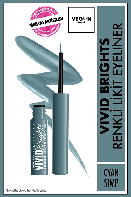 Vivid Brights Likit Eyeliner - Cyan Simp