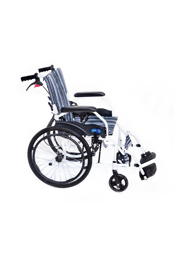 Comfort Plus KY863-20 Mavi Desenli Alüminyum Tekerlekli Sandalye