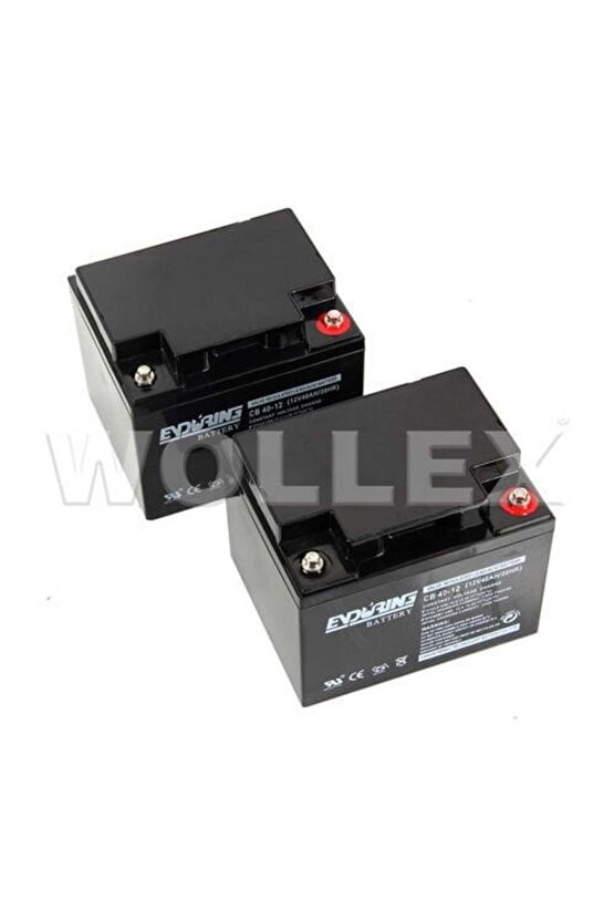 12V 40Ah Akülü Tekerlekli Sandalye Deep Cycle Akü 2 adet