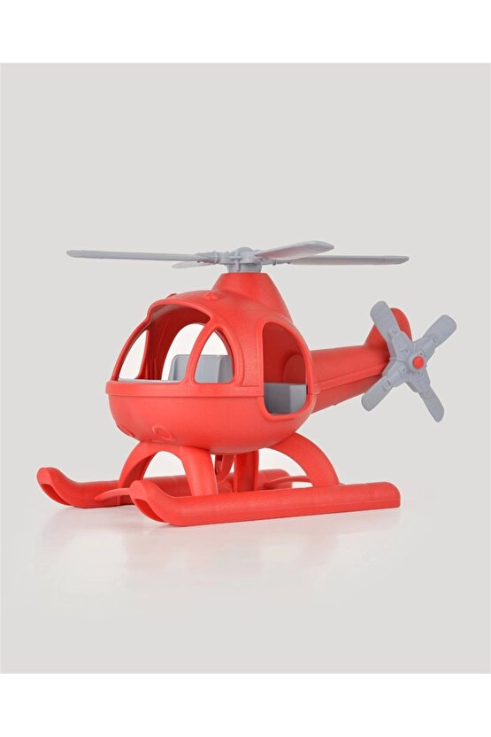 Lüx Kırmızı Büyük Helikopter - Plastik Helikopter - Kırılmaz Oyuncak - Kırılmaz Helikopter - Helikop