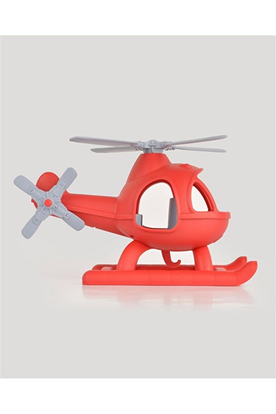 Lüx Kırmızı Büyük Helikopter - Plastik Helikopter - Kırılmaz Oyuncak - Kırılmaz Helikopter - Helikop