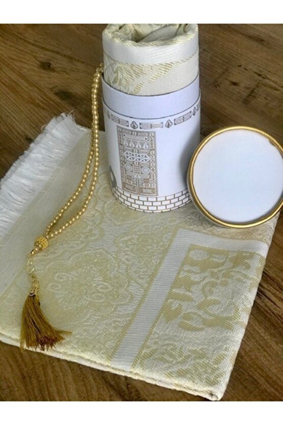 Çeyizlik Hediyelik Lüks Kutulu Seccade Seti Gold