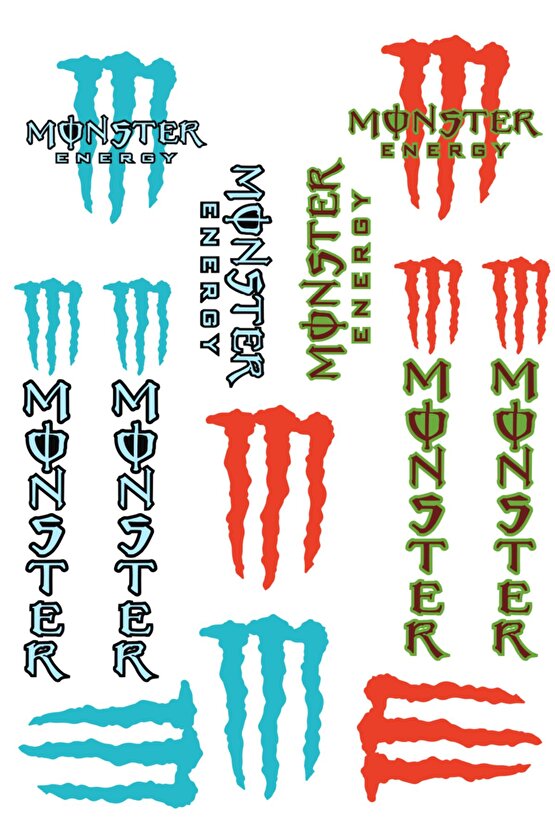 Energy Renkli Sticker Seti Suya ve Güneşe Dayanıklı Etiket Paketi (Araç, Motosiklet, Laptop)