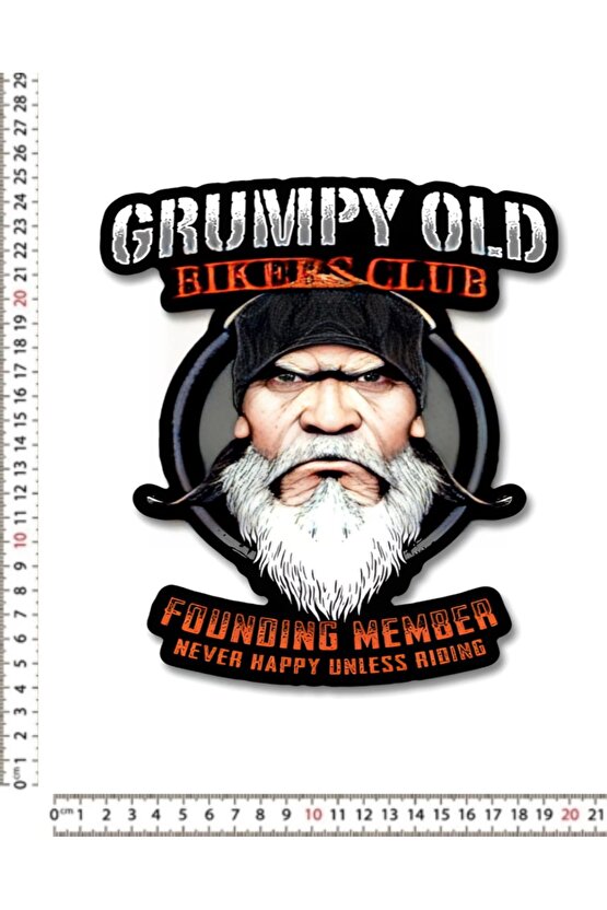 GRUMPY OLD BİKERS CLUB MOTORSİKLET LEPTOP DOLAP STİCKER ÇIKARTMA