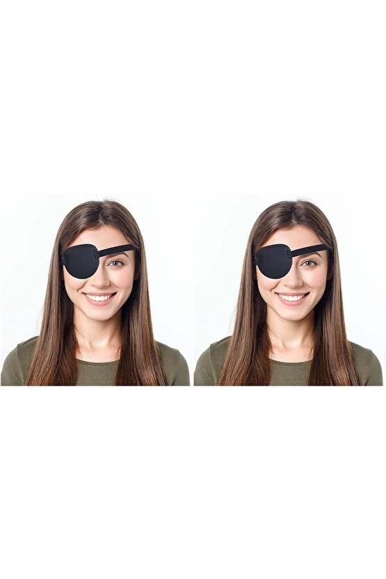 2 ADET Göz Kapama Bandı - Tek Göz Korsan Bandı Standart-unisex