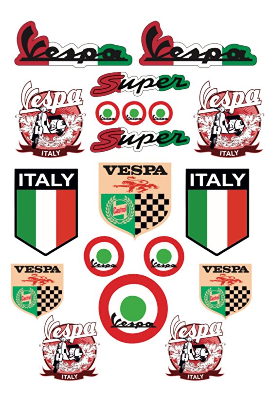 Vespa Sticker seti motorsiklet kask