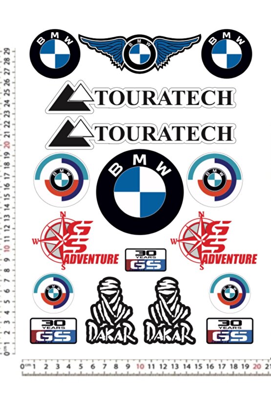 BMW DAKAR MOTORSİKLET KASK A4 STİCKER ÇIKARTMA SETİ