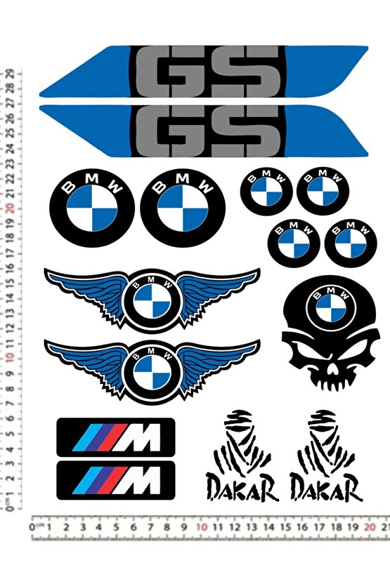 BMW M MOTORSİKLET KASK A4 STİCKER ÇIKARTMA SETİ