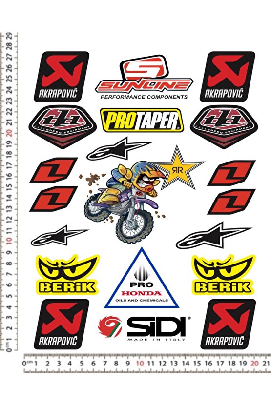 ALRAPOVIC KARIŞIK MOTORSİKLET KASK STİCKER ÇIKARTMA SETİ